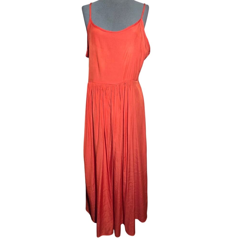 Orange Sleeveless Midi Dress Size Large